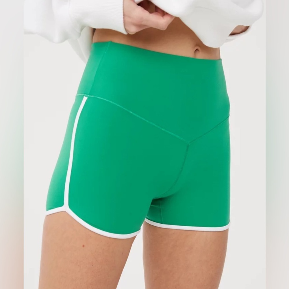 OFFLINE by Aerie Real Me 3” Bike Shorts Green Size Small High Rise EUC